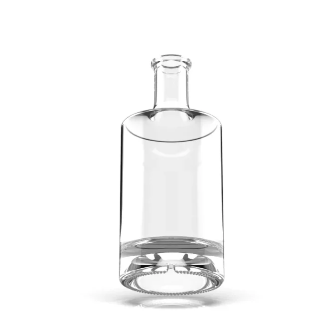 750ml Round Glass Liquor Bottle with Flat Shoulder – Custom Design, Wholesale Price - Image 2
