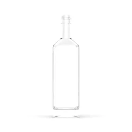Custom 750ml Square Glass Spirits Bottle – Long Neck, Screw Cap, Thick Bottom for Liquor