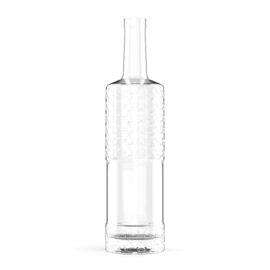 750ml Premium Clear Glass Bottle – Elegant Embossed Round Shape for Vodka, Whiskey & Spirits