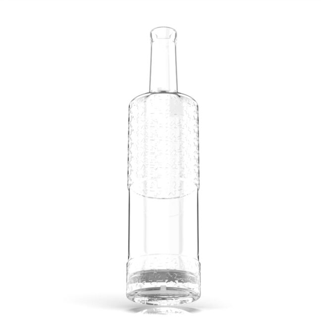 750ml Premium Clear Glass Bottle – Elegant Embossed Round Shape for Vodka, Whiskey & Spirits - Image 2