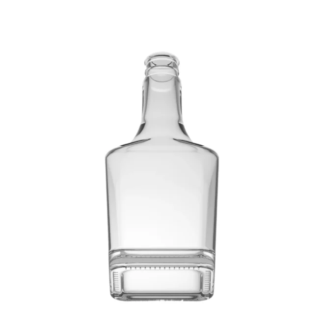 750ml Square Glass Liquor Bottle – Clear Premium Packaging for Whiskey & Spirits - Image 2