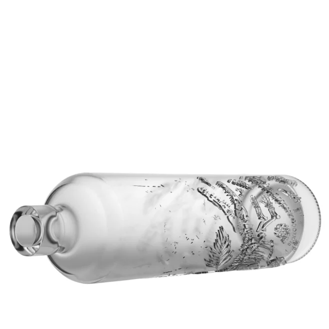 750ml Clear Glass Spirit Bottle – Embossed Cylindrical Design, Custom Engraving Available - Image 3