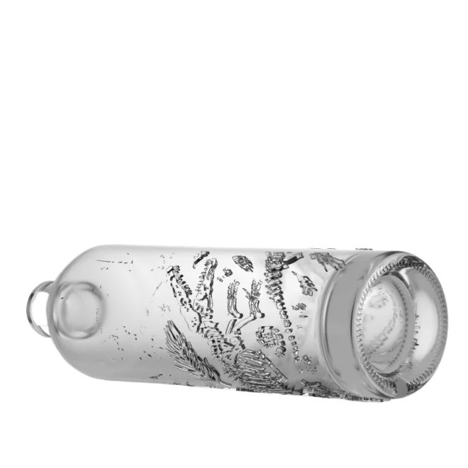 750ml Clear Glass Spirit Bottle – Embossed Cylindrical Design, Custom Engraving Available - Image 4