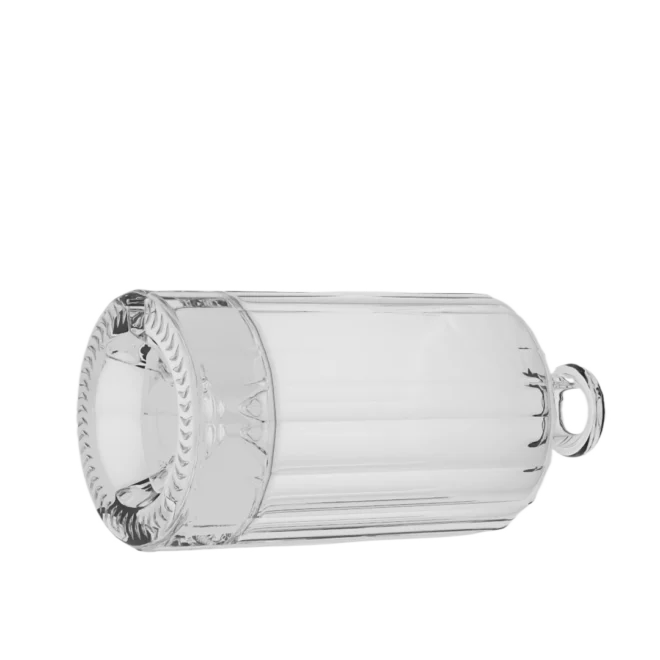 500ml Ribbed Clear Glass Bottle – Square Shape with Textured Finish for Premium Liquor - Image 3
