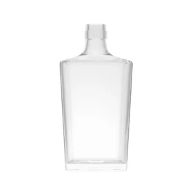 700ml Clear Rectangular Glass Bottle with Polished Surface – Perfect for Spirits, Liquids, and Beverages