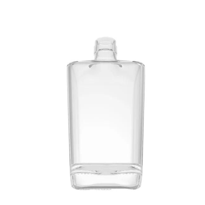 700ml Clear Rectangular Glass Bottle with Polished Surface – Perfect for Spirits, Liquids, and Beverages - Image 2