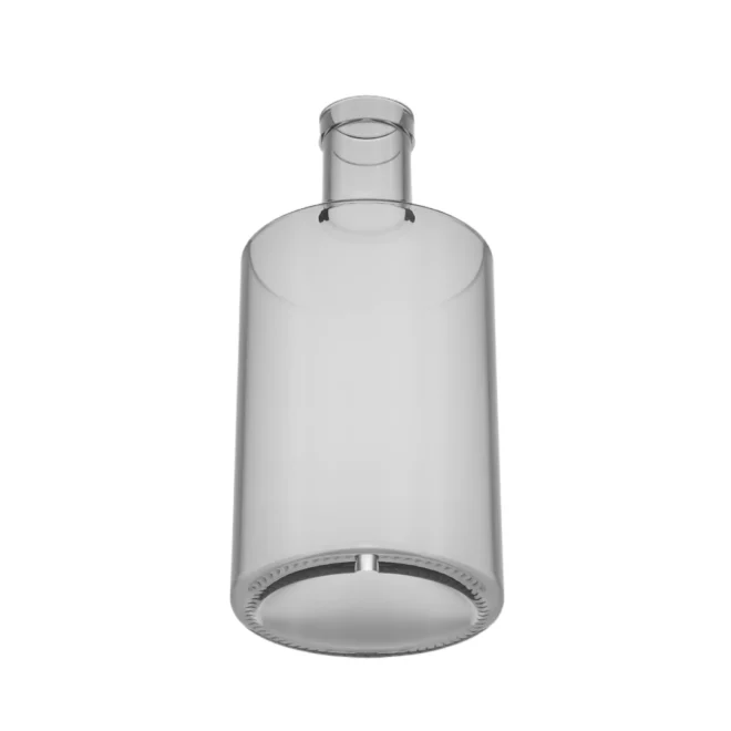 750ml Flat Smoky Glass Bottle for Liquor – Modern Design for Whiskey, Vodka & More - Image 3
