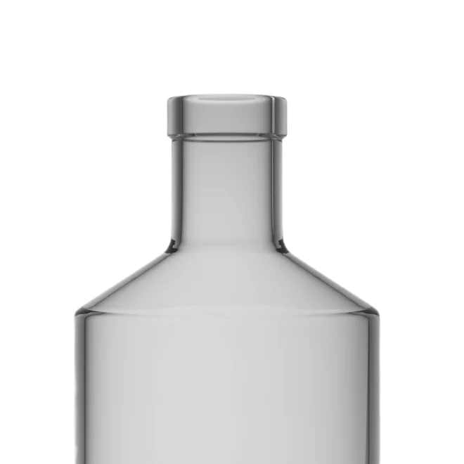 750ml Flat Smoky Glass Bottle for Liquor – Modern Design for Whiskey, Vodka & More - Image 4