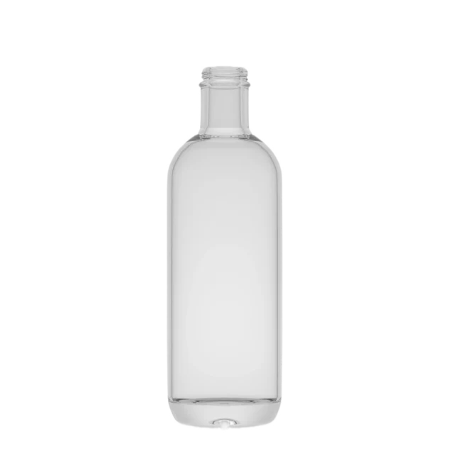 500ml Clear Glass Bottle – Custom Cylindrical Design with Smooth Finish for Spirits