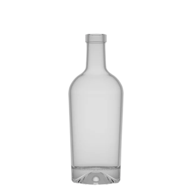 750ml Clear Glass Bottle – Custom Round Shape, Perfect for Liquor & Spirits Packaging