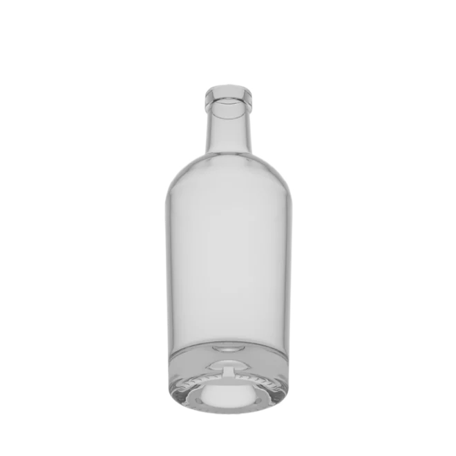 750ml Clear Glass Bottle – Custom Round Shape, Perfect for Liquor & Spirits Packaging - Image 2