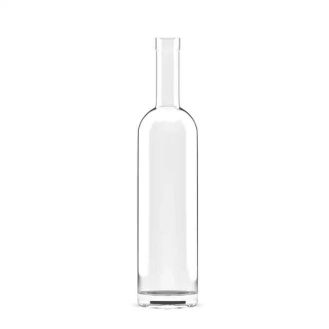 750ml Clear Glass Liquor Bottle with Cork – Slim Cylindrical Design for Whiskey and Spirits