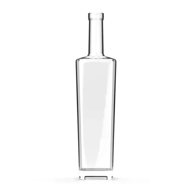 530ml Clear Glass Rectangular Bottle with Cork – Ideal for Vodka, Whiskey & Tequila