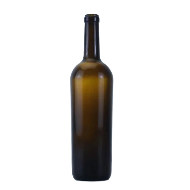 Wholesale 750ML Amber Bordeaux Wine Bottle with Personalized Cork Top