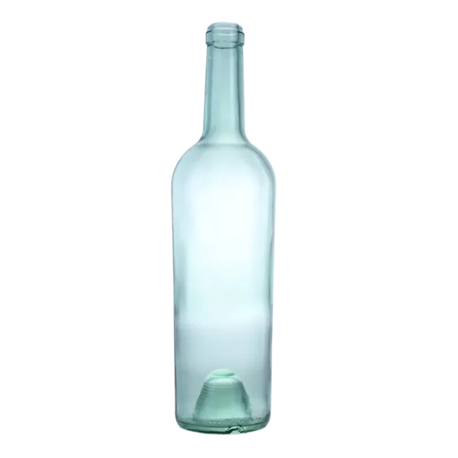 750ML Light Green Bordeaux Glass Bottle with Cork Top – Customizable for White Wine | Wholesale Available
