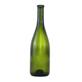 750ml Olive Green Bordeaux Glass Wine Bottle with Cork Top – Custom Logo & Wholesale Available
