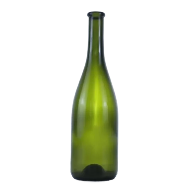 750ml Olive Green Bordeaux Glass Wine Bottle with Cork Top – Custom Logo & Wholesale Available