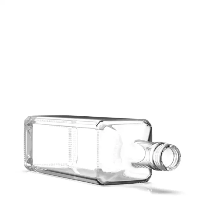 Custom 750ml Square Glass Spirits Bottle – Long Neck, Screw Cap, Thick Bottom for Liquor - Image 5