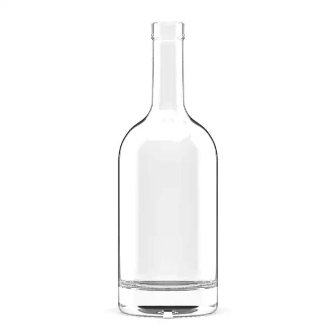 750ml Clear Glass Vodka Bottle with Thick Base – Customizable Empty Liquor Bottle for Branding