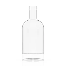 750ml Round Glass Bottle with Cork Stopper – Premium Spirits Packaging