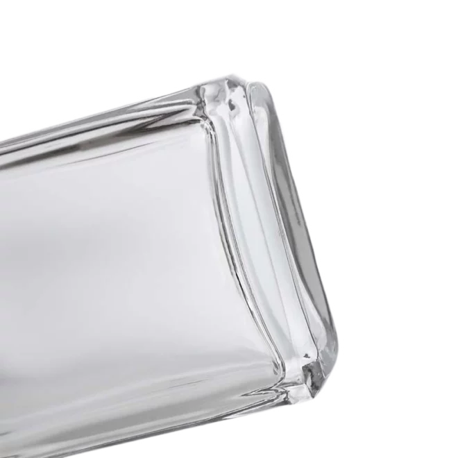Luxury Square Super Flint Glass Perfume Bottle with Pump – Custom Design & Logo Embossing - Image 2