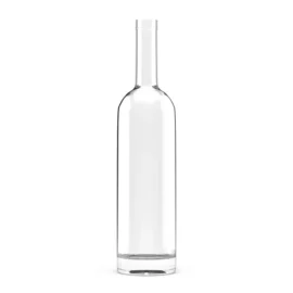 Custom 750ml Round Glass Spirit Bottle with Cork for Tequila, Whiskey, Vodka, Gin