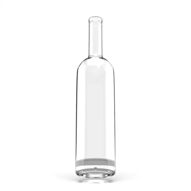Custom 750ml Round Glass Spirit Bottle with Cork for Tequila, Whiskey, Vodka, Gin - Image 2