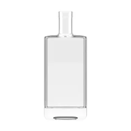 Custom 750ml Square Glass Whiskey Bottle with Thick Base & Cork Lid – Premium Packaging for Distilleries