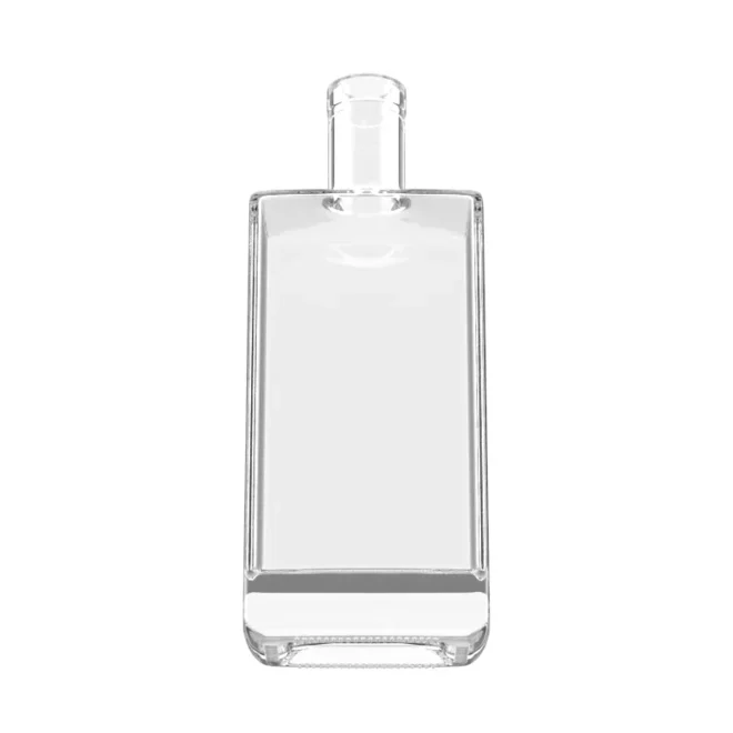 Custom 750ml Square Glass Whiskey Bottle with Thick Base & Cork Lid – Premium Packaging for Distilleries - Image 2