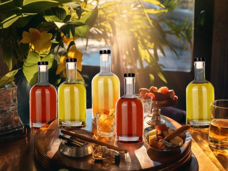 Clear Glass Wine Bottles