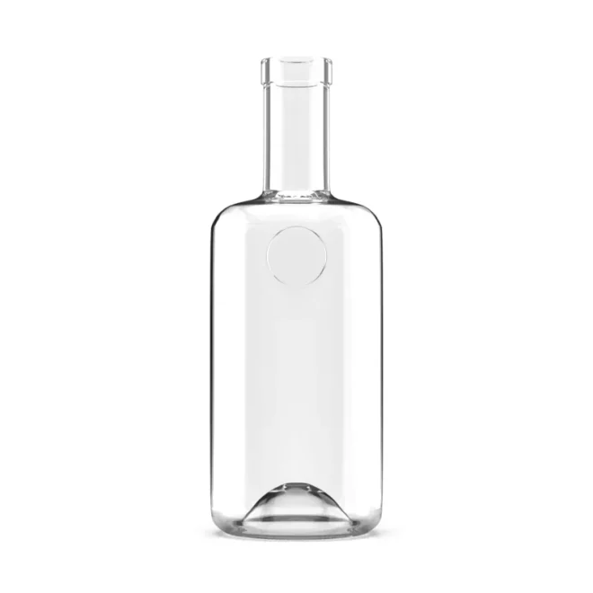 Premium Transparent Round Glass Bottles – 500ml/700ml/750ml for Whisky, Vodka & Rum with Cork Closure