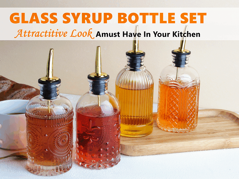 glass Syrup Dispenser Bottle