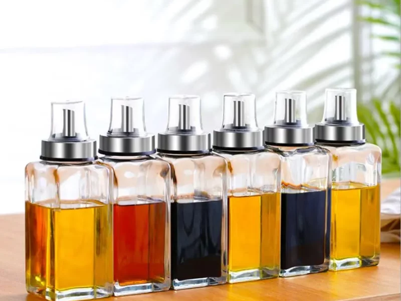 Square Glass Olive Oil Bottles
