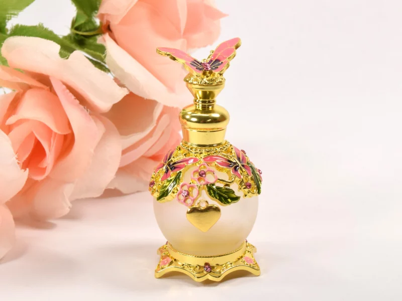 Glass Perfume bottles with decorative caps