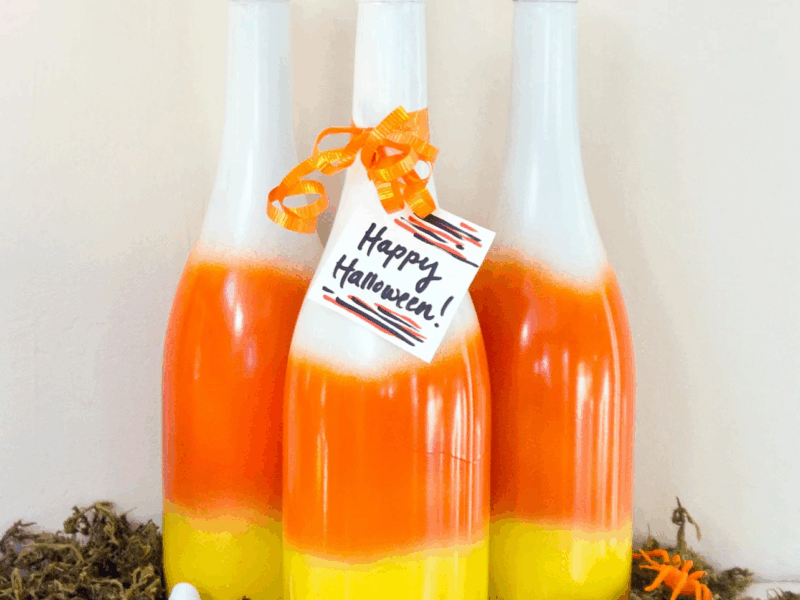 Spray-Painted Glass Bottles