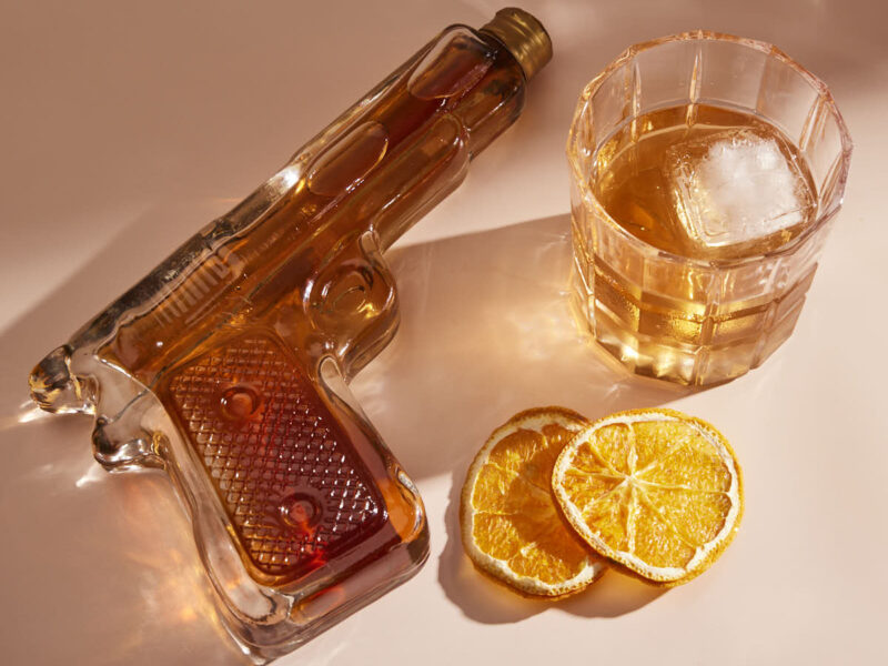 Gun Shaped Glass Bottle