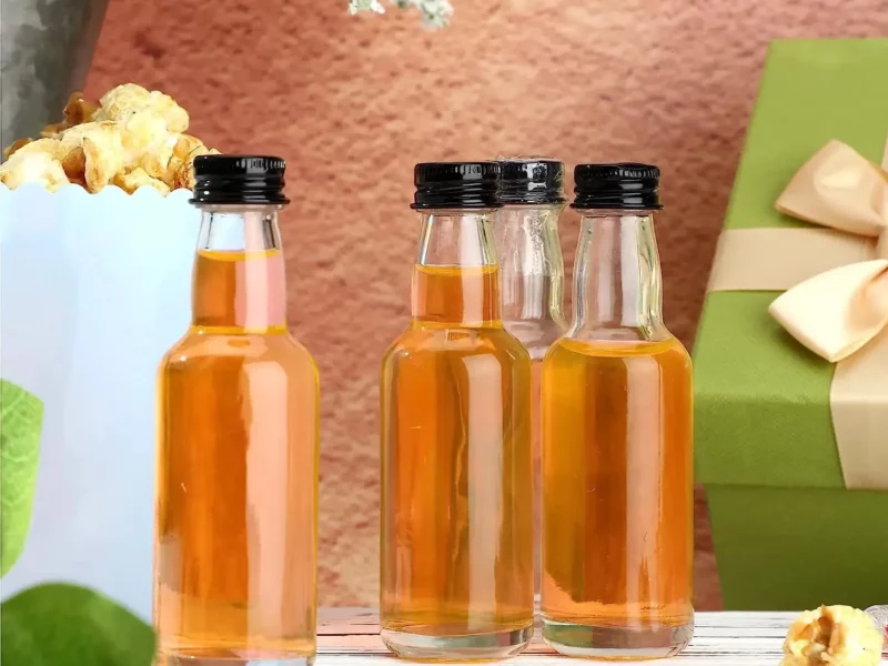 Small glass bottles with screw Caps