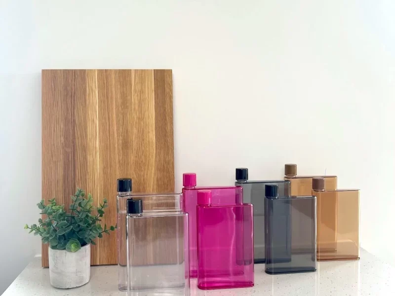 Glass Water Bottle Flat