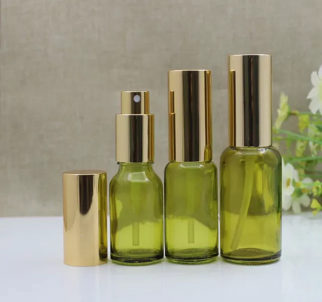 Green Glass Perfume Bottles