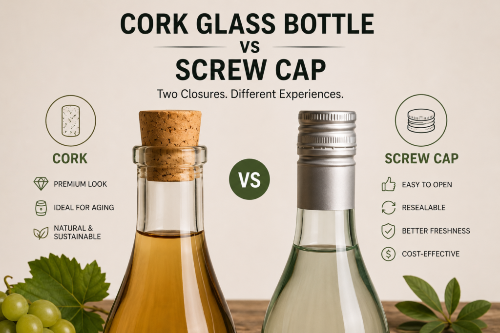 Cork glass bottle
Screw Cap